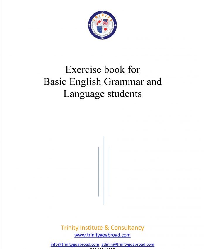 Exercise book for<br>Basic English Grammar and<br>Language students